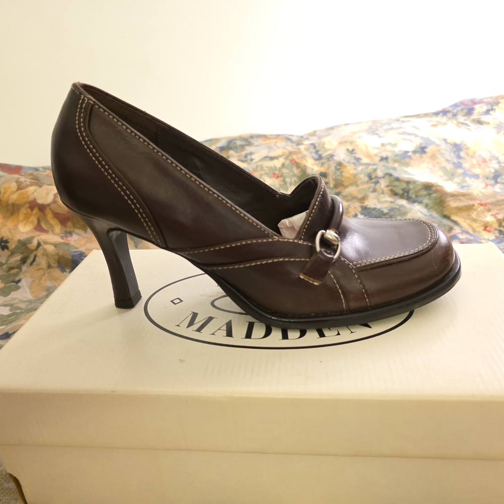 Steve Madden GOTTI Chocolate Brown Leather Women's Heels 8